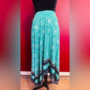 Lane Bryant Women's Floral Sharkbite Hem Striped Skirt, Sz 18/20 NWT